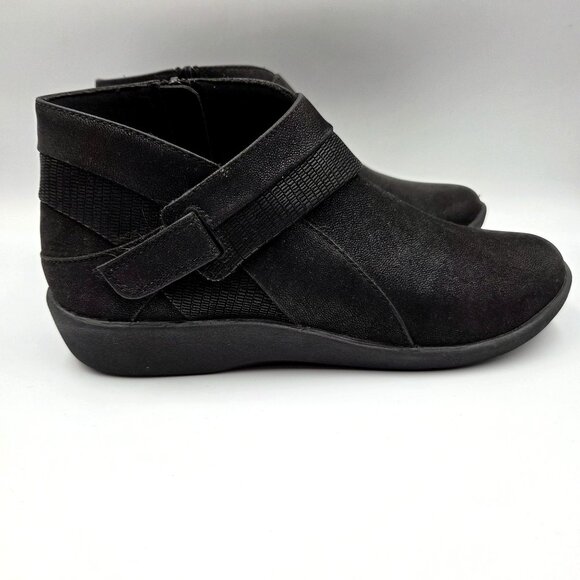 Clarks Boots Womens 8 Black Sillian Rani Cloudstepper Comfort Ankle Booties - Picture 5 of 9
